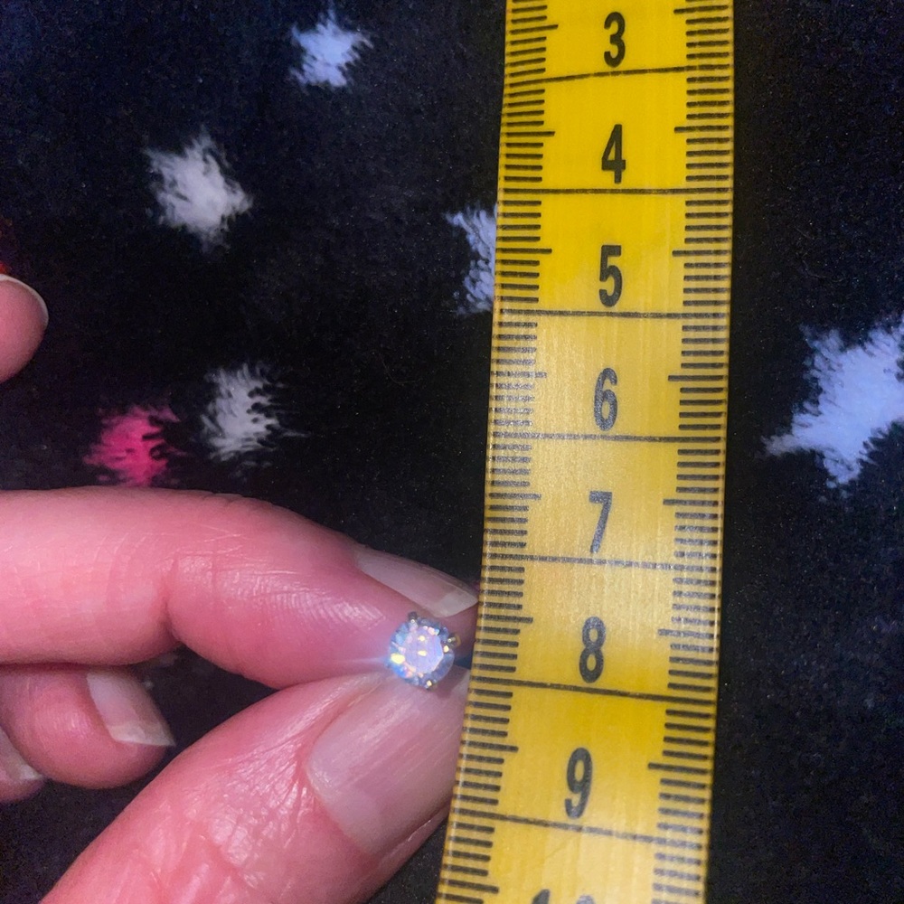 Lab simulated diamond earring - Picture 9 of 11